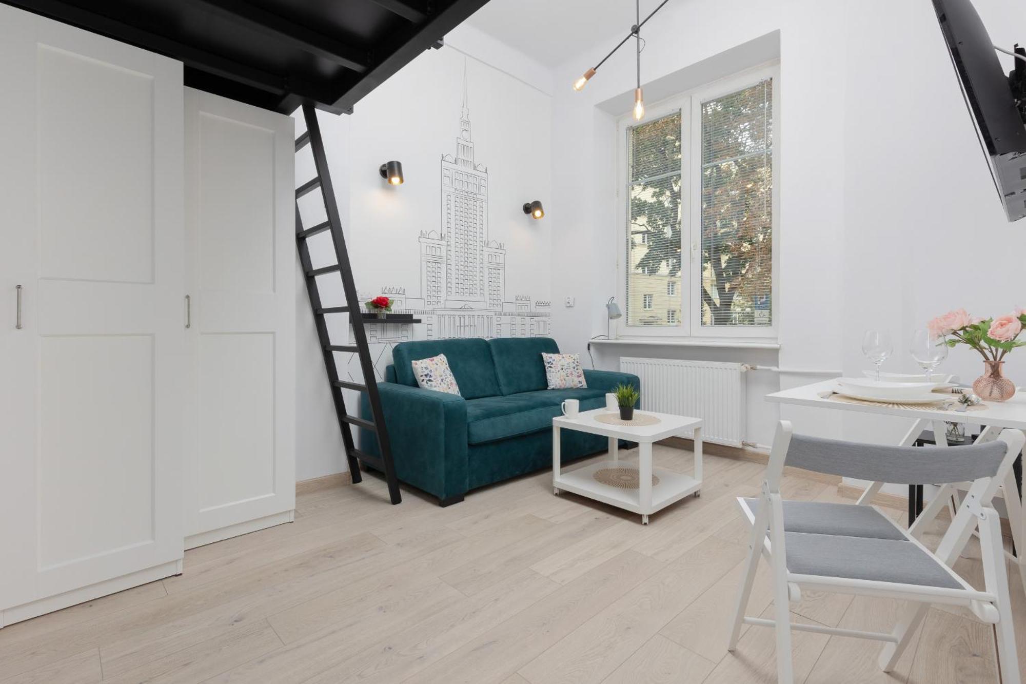 Aleja Wyzwolenia Studio with Mezzanine Warsaw Downtown by Noclegi Renters Exterior photo
